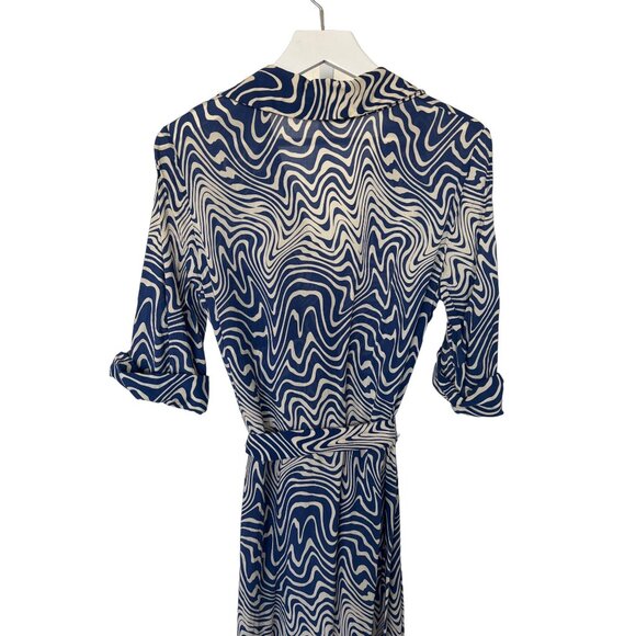 Zara Navy & Ivory Belted Dress - Picture 9 of 9